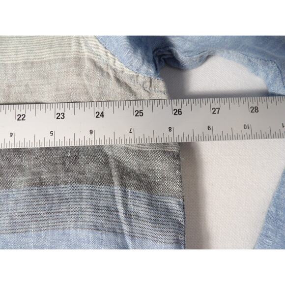 Tommy Bahama XXL Mens Shirt Linen Blue Striped Button Up Casual Vacay Long Sleev - Picture 8 of 13